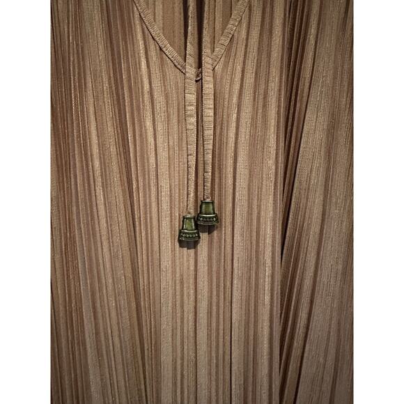 FREE PEOPLE Can't Help It Plisse Mini Dress In Clay Pink Size Large Boho Dreamy - Picture 10 of 15